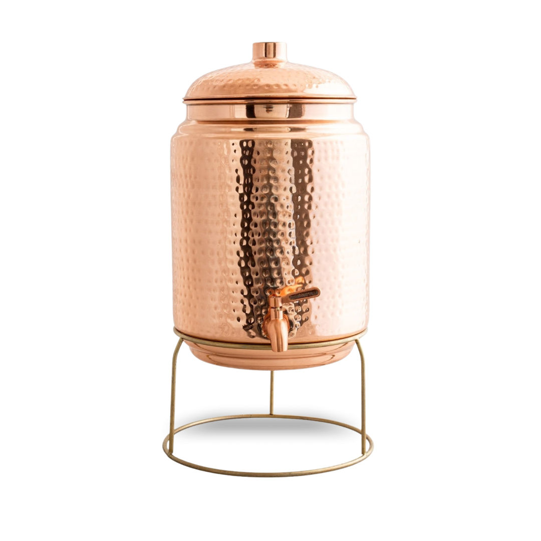 Pure Copper Water Pot Hammered Design v3.0